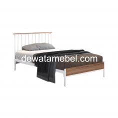 Steel Bed Frame Size 130 - XAVIER BRANDON / White 
